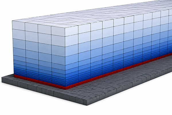 CFD mesh first-cell height for Y+ calculation and boundary layer simulation