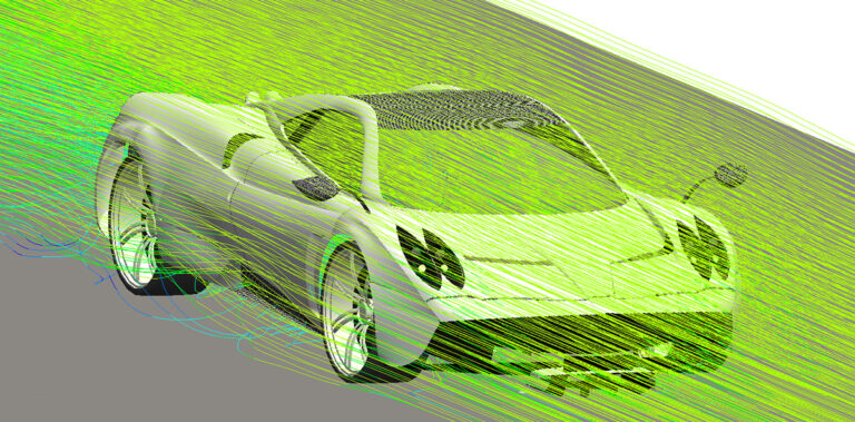 CFD simulation of airflow around a high-performance sports car for external aerodynamic analysis-2