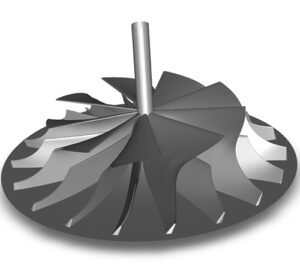 CFD simulation services for  a back-swept centrifugal compressor impeller (2